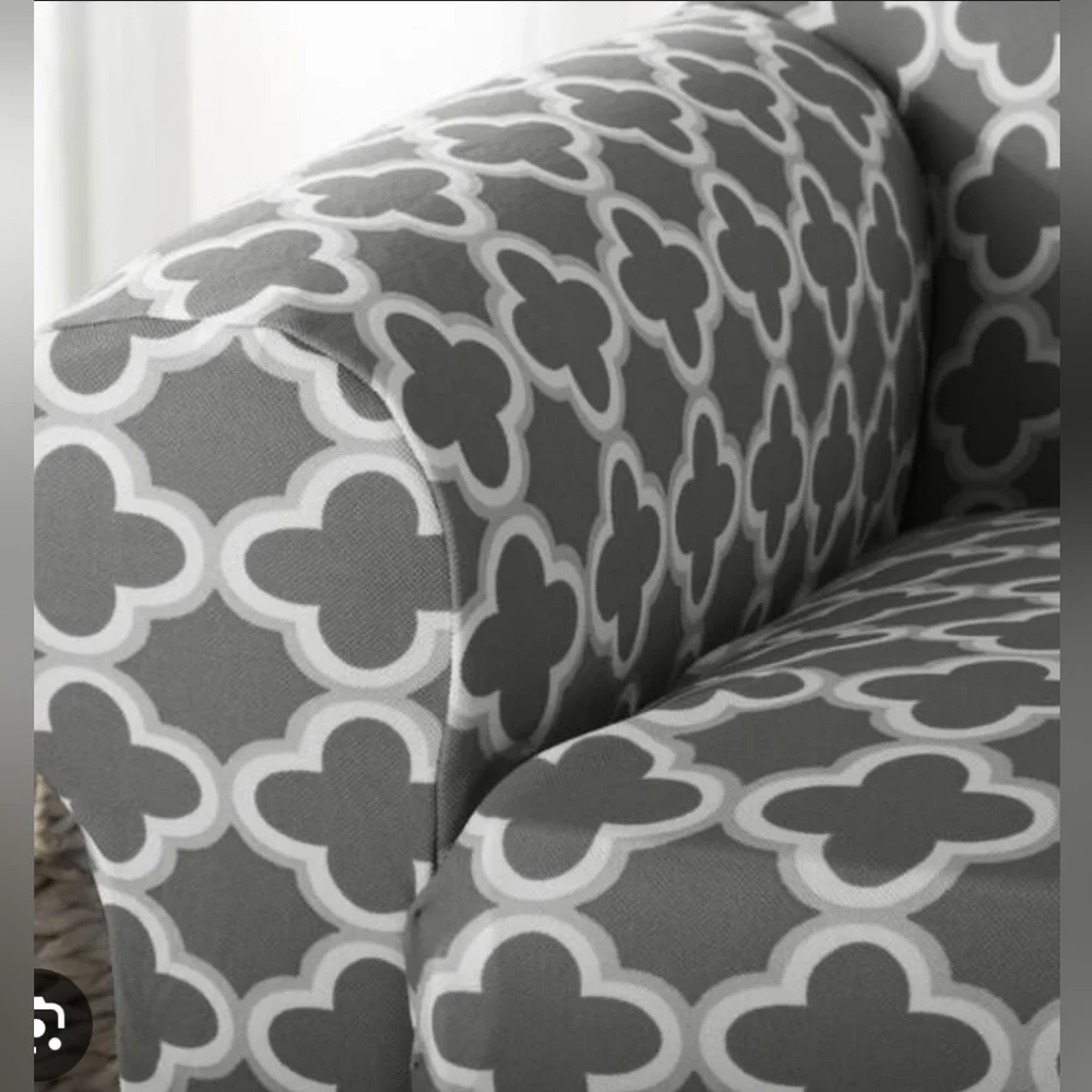 Gray Patterned Loveseat Cover
